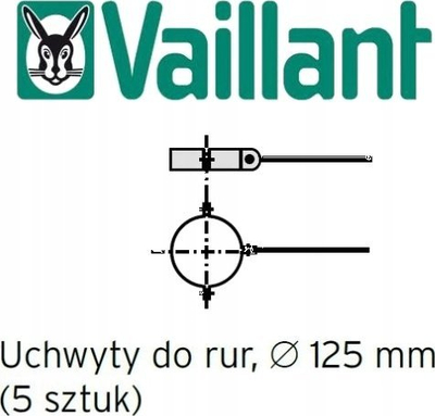 Kllampë mbajtëse tubi Vaillant Flue Support Clip 303616, 125mm, për oxhak kaldaje