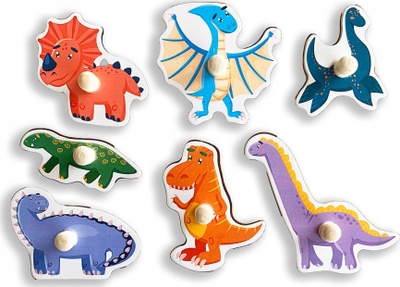 Puzzle druri Smily Play Dinosaur, 7 copa, për kalamaj 18m+, shumëngjyrësh