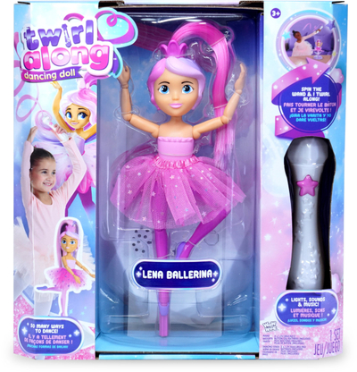 Kukull balerine Twirl Along Lena Ballerina, interaktive, me muzikë dhe drita, rozë