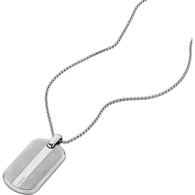 Varëse për meshkuj Fossil Dog Tag Knox JF04882040, e argjendtë