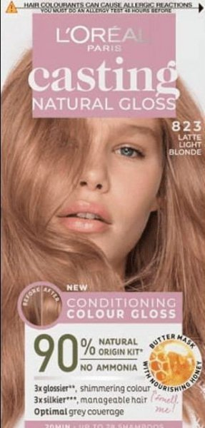 Bojë flokësh L’Oréal Casting Natural Gloss 823, bjonde e çelët Latte
