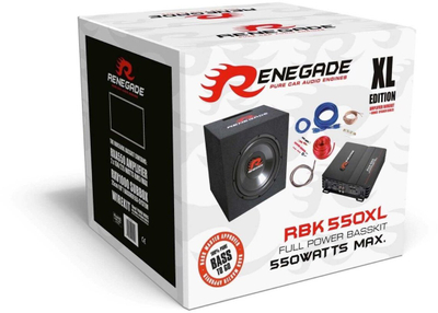 Сет сабвуфер за автомобил Renegade RBK550XL, 25cm, 500W, црн