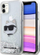 Kapak telefoni Karl Lagerfeld Liquid Head Case për iPhone 11, TPU edhe polikarbonat, me glitter, transparent