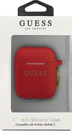 Kuti për kufje Guess GUACCSILGLRE AirPods, e kuqe
