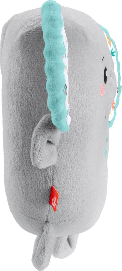 Lodër pelushi Fisher Price Elefant për bebe, me shumë lloje pëlhure, gri