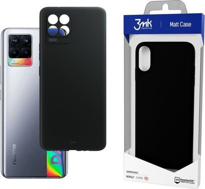 Këllëf telefoni 3MK Matt Case për Realme 8, prej TPU, i zi