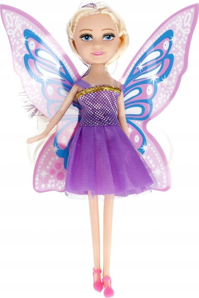 Kukull zanë MEGA CREATIVE Fairy 524001, 23cm, me krahë, fustan vjollcë