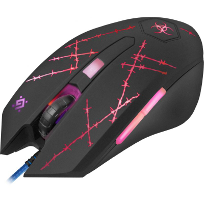 Maus me kabllo Defender Forced GM-020L, 3200 DPI, 6 butona, me mouse pad, i zi