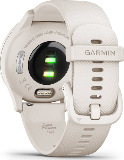 Smartwatch Garmin Vívomove Sport, orë hibride, rrip silikoni, ivory peach