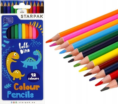 Lapsa me ngjyra Dino STARPAK 512000, set me 12 copë, shumëngjyrëshe