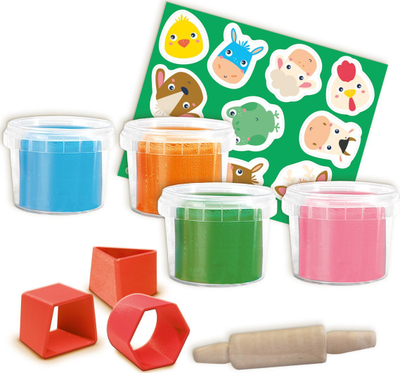 Set plasteline Ses Creative My First Dough Shape Stacking Animals, 1-4 vjeç, shumëngjyrësh