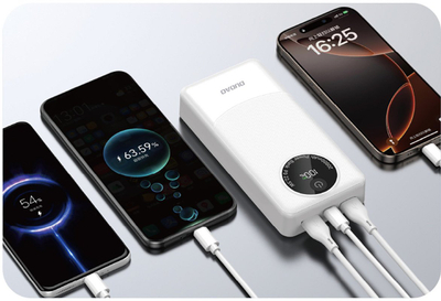 Power bank Dudao K12, 20000mAh, 22.5W, i bardhë
