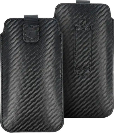 Këllëf universal xhepi Forcell Carbon Model 14 për iPhone 11 dhe XR, me mbyllje PULL UP, ngjyrë e zezë