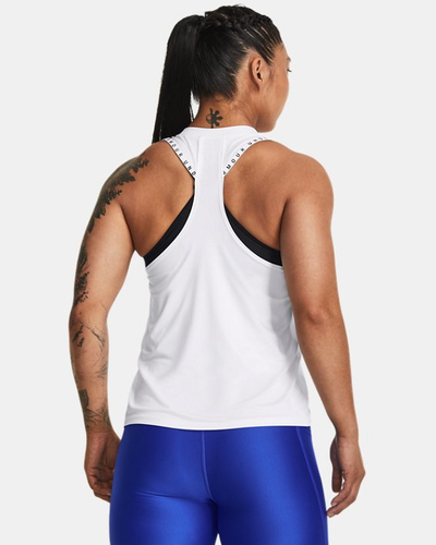 Bluzë sportive pa mëngë Under Armour Knockout Tank, e lehtë, për palestër, e bardhë