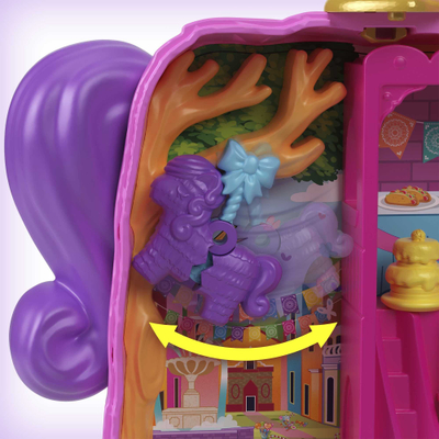 Set lojrash Polly Pocket Pinata Party, kompakt, me 2 kukulla, shumëngjyrësh