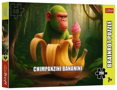 Puzzle BrainRots Chimpanzini Bananini, 200 pjesë, 48 x 34 cm, shumëngjyrësh