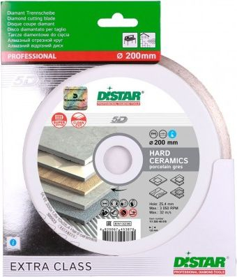 Disk diamanti Distar 1A1R Hard Ceramics 5D, 250mm, për pllaka qeramike, gri