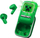 Kufje wireless Minecraft Creeper, me kuti karikimi me drita, USB‑C, jeshile