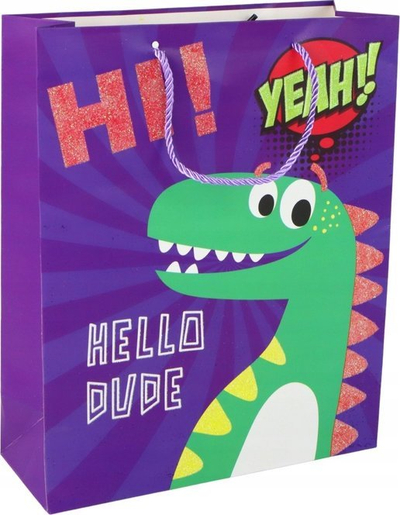 Çantë dhurate Leantoys Purple Dinosaur, 41.5x30x12cm, lejla