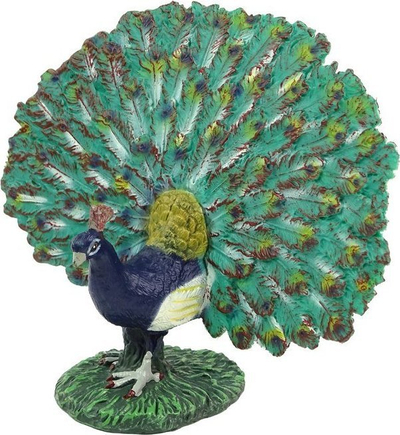 Figurinë lodër LeanToys Royal Peacock Animals of the World, plastikë, koleksionuese, shumëngjyrëshe