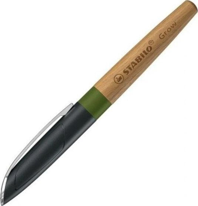 Stilolaps me shishe Stabilo Grow, majë çeliku inox, trup druri FSC, jeshile oak moss