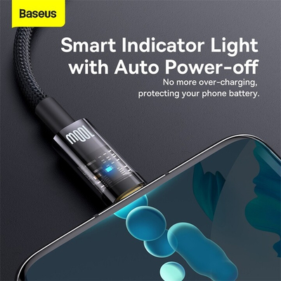 Kabllo Baseus Explorer Series USB-A - USB-C, 100W, 1m, e zezë