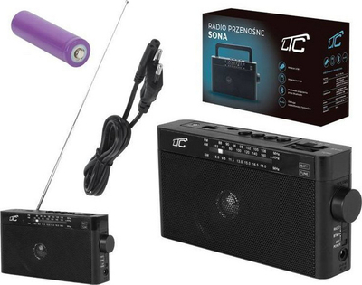 Radio portabël LTC Sona, FM AM SW, Bluetooth USB Aux, e zezë