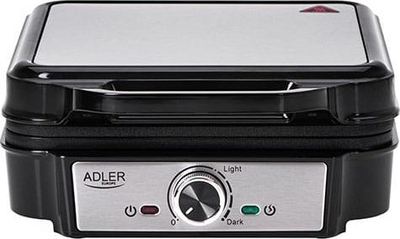 Aпарат за вафли Adler AD 3083, нелеплива плоча, компактен дизајн, бел