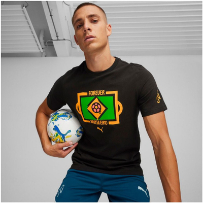 Фудбалски дрес Puma Neymar Jr, за мажи, со кратки ракави, црн
