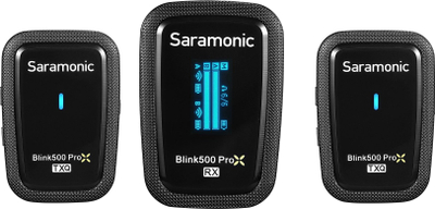 Set mikrofona wireless Saramonic Blink500 ProX Q2, sistem 2.4 GHz, 2 transmetues 1 marrës, i zi