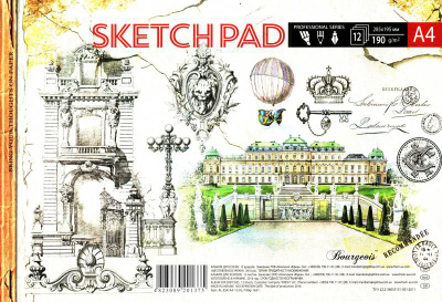 Bllok vizatimi Fresh Sketch Pad A4, 12 fletë, 190 g/m², shumëngjyrësh
