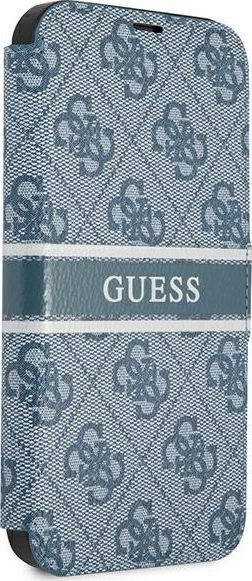 Футрола книга Guess 4G Stripe за iPhone 13 Pro, со капак, сина