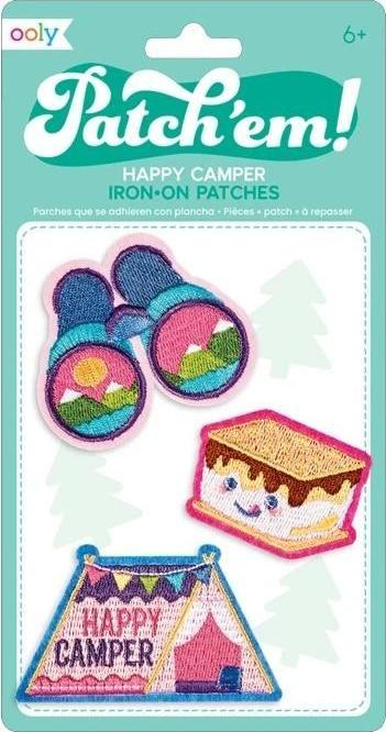 Arna për hekurosje Ooly Patch Em Happy Camper, 3 copë