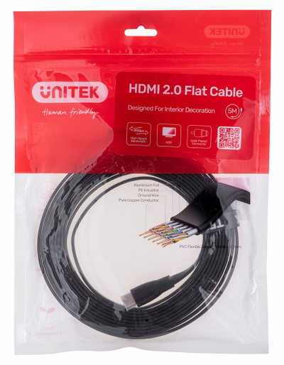 Kabllo HDMI Unitek C11063BK, 5m, HDMI 2.0, i zi