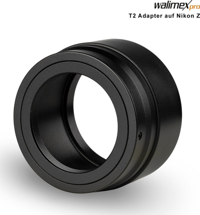 Adapter objektivi Walimex Pro T2 për Nikon Z, fokus manual, unazë montimi, i zi