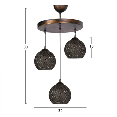 Llambë tavani 3-drita 32×80 cm (HM7359.03)