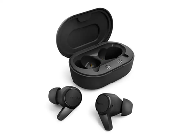 Dëgjuese Buds Philips TAT1207BK/00, wireless IPX4 Splash Mic, të zeza