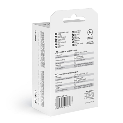 Mouse pa kabllo Savio MB-03, Bluetooth, i zi