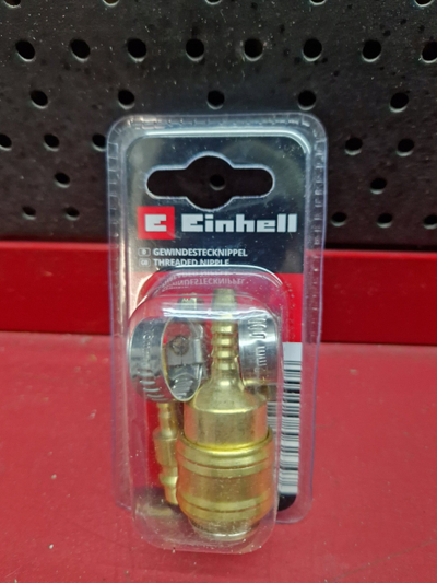 Nipël pneumatike Einhell 4139655, push fit, 1/4" filet mashkull, bronz