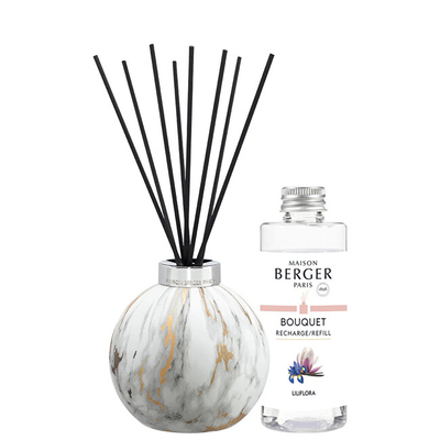 Set aromatik Maison Berger Paris Marbrure White + Liliflora refill 180 ml