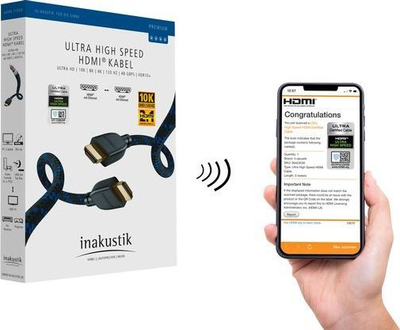 Kabllo HDMI Inakustik Premium II, 2.1, 2m, e zezë