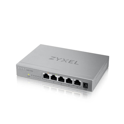 Мрежен прекинувач Zyxel, 5 порти, 2.5G Multi Gigabit, црн