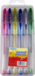Stilolapsa me shkëlqim Diagram Glitter Pens, set me 6 ngjyra, trup prej plastike transparent