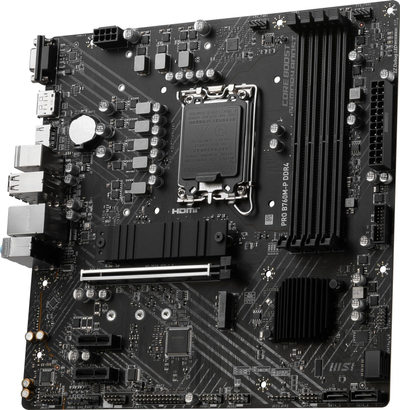 Pllakë amë MSI PRO B760M-P DDR4, Intel LGA1700, mATX, e zezë