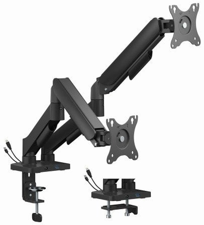 Рачка за маса за монитори Gembird BTD-200, за 2 монитори 17-32", капацитет 9kg, црн