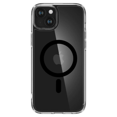 Kapak telefoni Spigen Ultra Hybrid Mag, për iPhone 15 Plus 6.7", MagSafe, transparent me të zezë