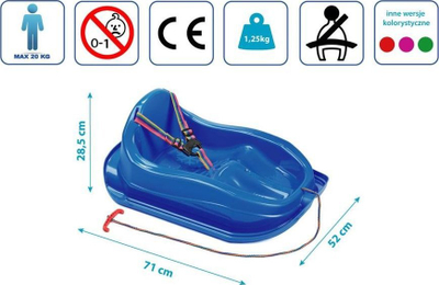 Sledë plastike Marmat Mini Bobek, për kalamaj, blu
