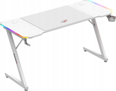 Tavolinë gaming Huzaro Hero 3.3, 140x60cm, RGB, e bardhë