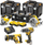 Set veglash pa kabllo Dewalt DCK421P3T, 18V XR, 3 bateri litium, i verdhë