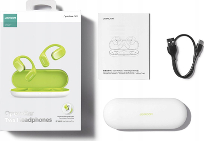Kufje wireless Joyroom Openfree JR-OE1, over ear, me kuti karikimi USB C, jeshile